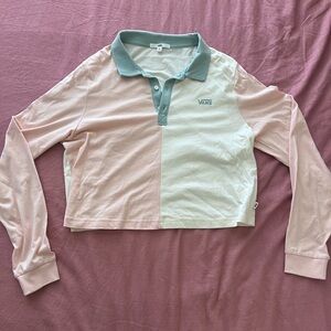 Vans pastel color block cropped long sleeve top
